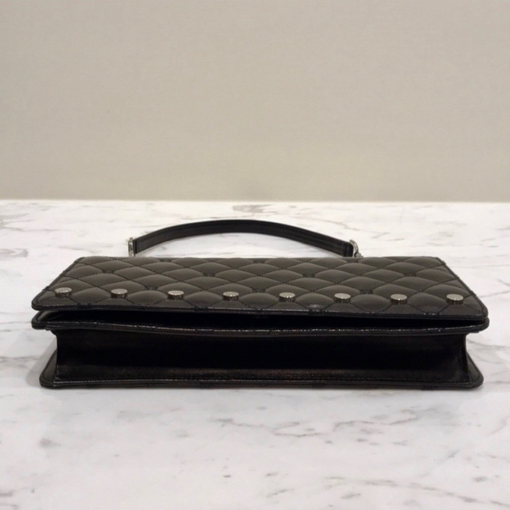 NWT luxury authentic rare minimalist classic St. John Black quilted bag - Picture 9 of 9